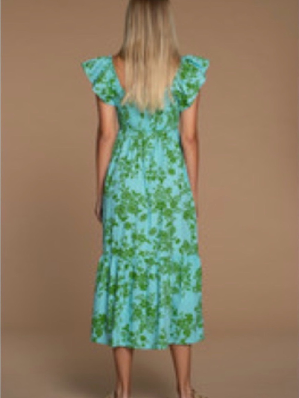 Olivia James The Label Brooke Dress – XS – Cottage Vine Blue & Green – Like New - Picture 2 of 11